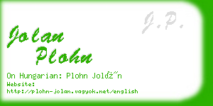 jolan plohn business card